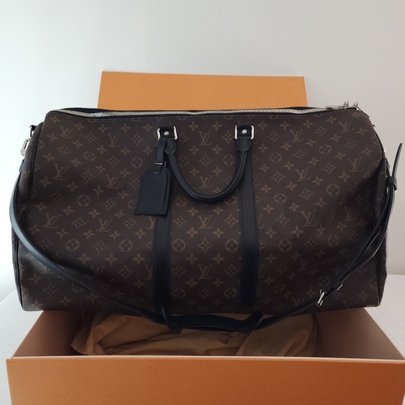 Louis Vuitton Other - Louis Vuitton Keepall Bandoulière 55 Monogram Coated Canvas In Macassar